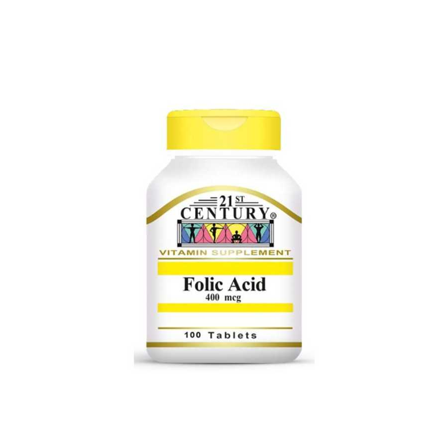 21st Century Folic Acid 400 mcg 100 Tablet