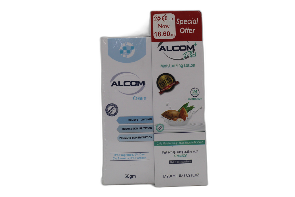 Alcom Moisturising Cream 50g + Lotion 250ml offer
