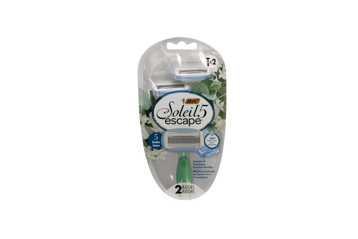 BIC Soleil 5 Escape Women's Razor With Jasmine Scent 5 Blades 2 Pieces