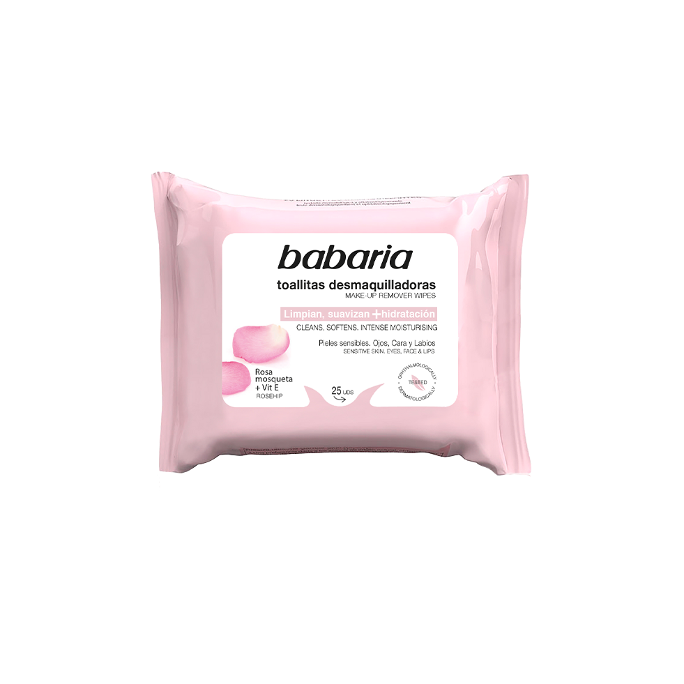 Babaria Rosehip Makeup Remover Wipes 25 Pcs