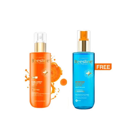 Beesline Pure Carrot Suntan Oil + After Sun Cooling Lotion Free 2*200ml