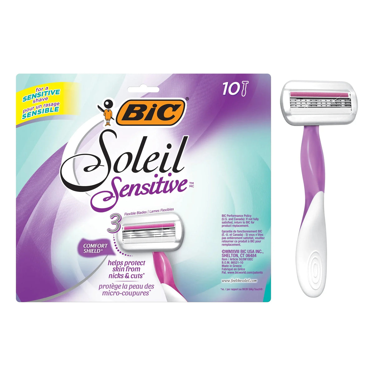 Bic Soleil Sensitive Razors 10 Pieces