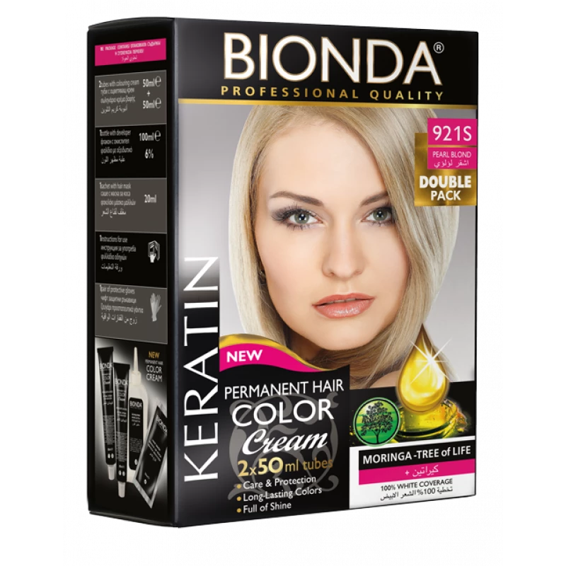Bionda Permanent Hair Color 9.21S Pearl Blond Double Pack 50ml Bottles