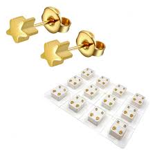 Caflon Medical Earrings Gold Star Small