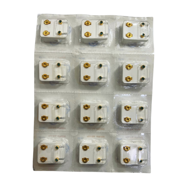 Caflon Medical Earrings Gold Dark Green