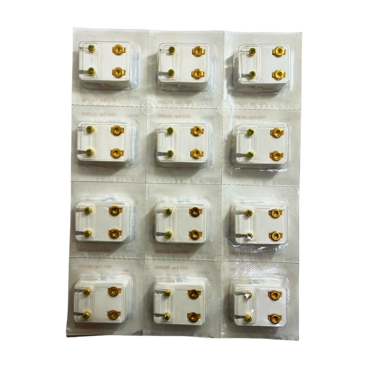 Caflon Medical Earrings Gold Light Green