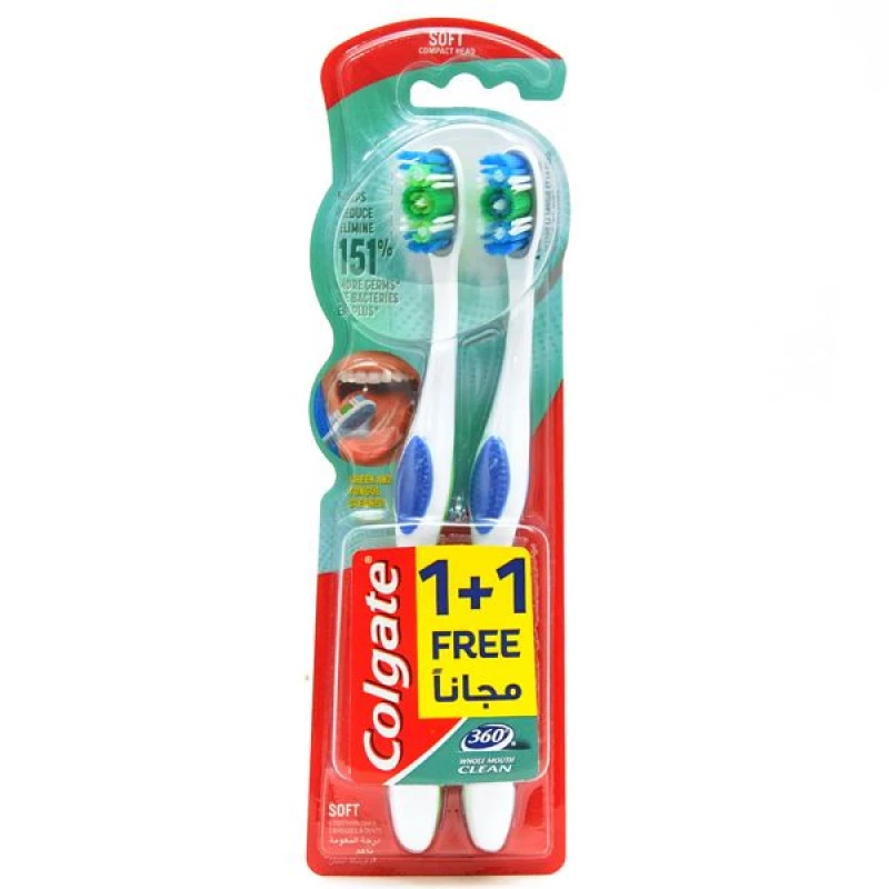 Colgate 360 Whole Mouth Clean Toothbrush Soft 1+1 Offer