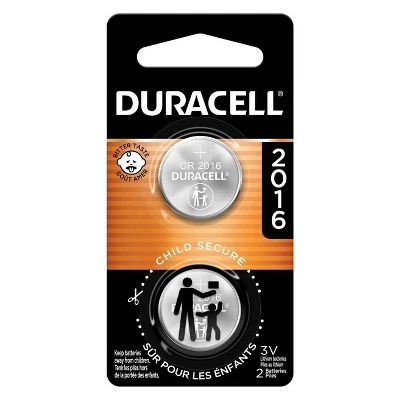 Duracell CR2016 Lithium Coin Battery 2 Pieces