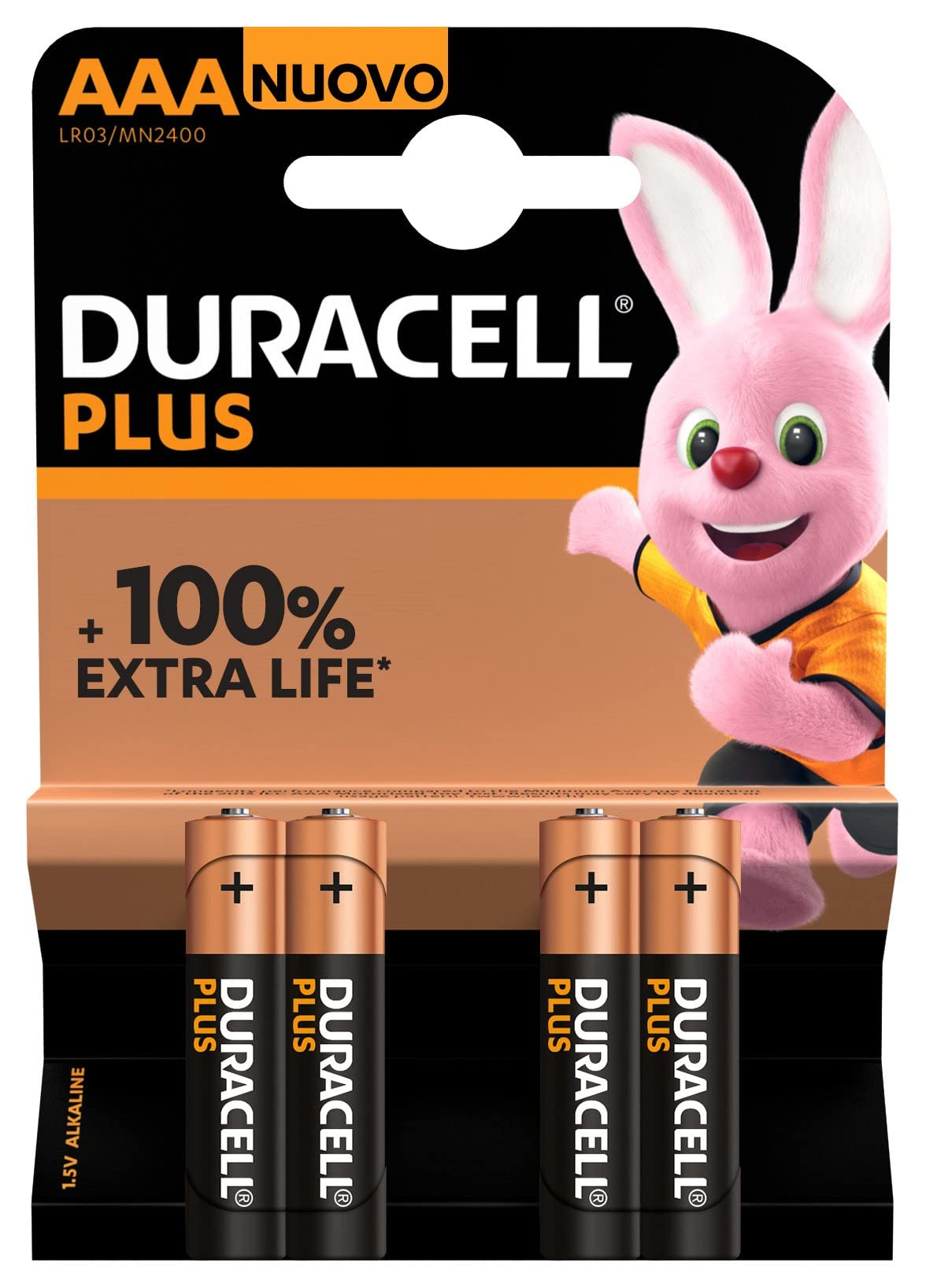 Duracell Plus AAA Alkaline Batteries 4 Pieces