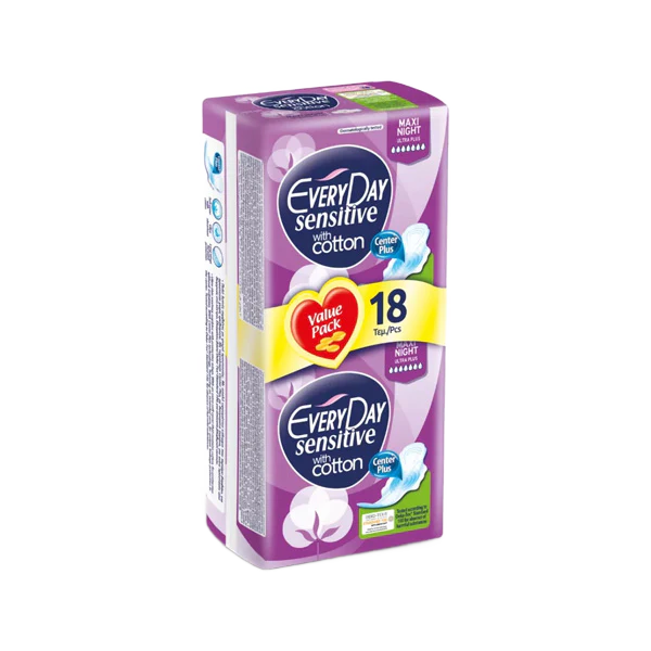Everyday Sensitive Maxi Night 18 Sanitary Pads