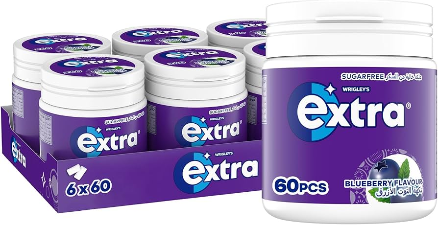 Extra Chewing Gum Blueberry Box 6 Jars