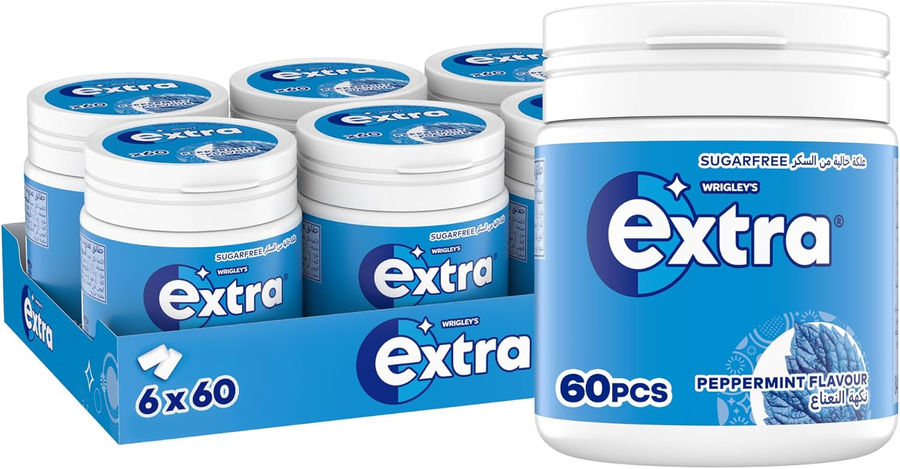 Extra Chewing Gum Peppermint Box 6 Jars