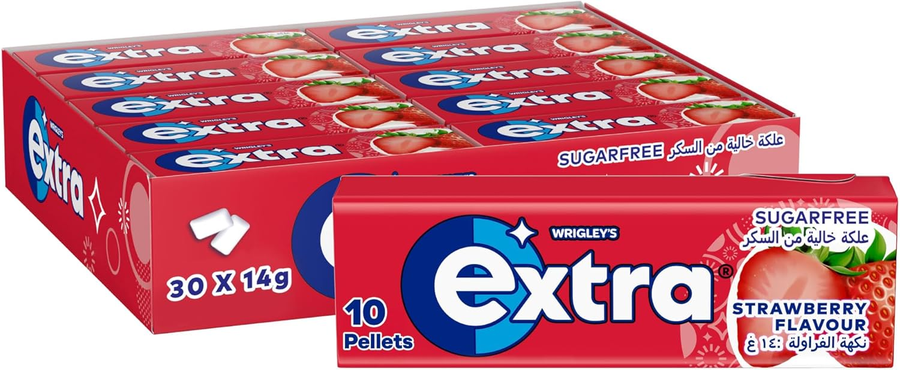 Extra Chewing Gum Strawberry Box 30 Pieces
