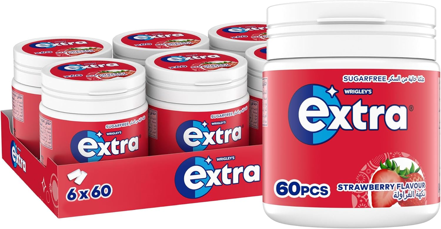 Extra Chewing Gum Strawberry Box 6 Jars