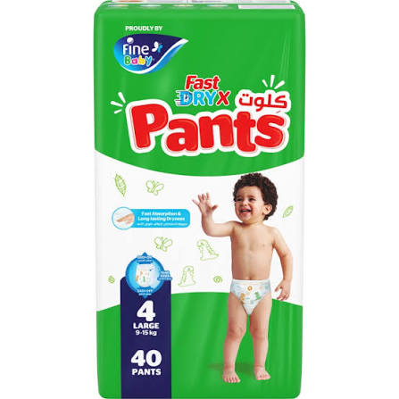 Fine Baby Pants Large Size 4 (9-15 kg) - 40 Pcs