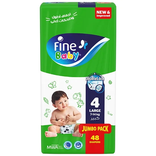Fine Baby Total Diapers Size 4 (7-14 KG) Large 48 Diapers