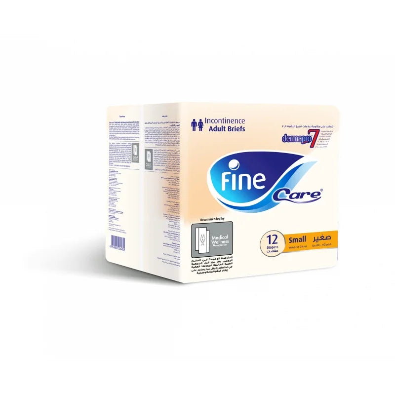 Fine Care Unisex Adult 12 Diapers Small Waist Size 75-110 cm