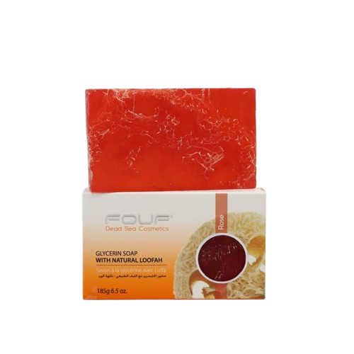 Fouf Rose Glycerin Soap With Loofah 185g