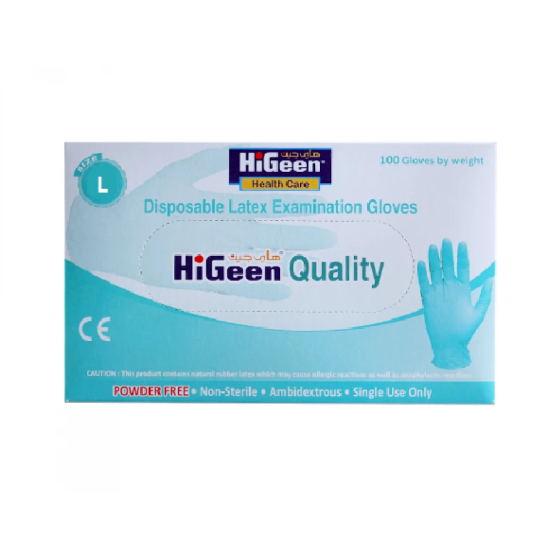 HiGeen Gloves Powder Free Large 100 Pieces