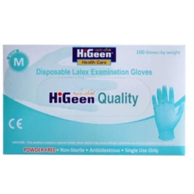 HiGeen Gloves Powder Free Medium 100 Pieces