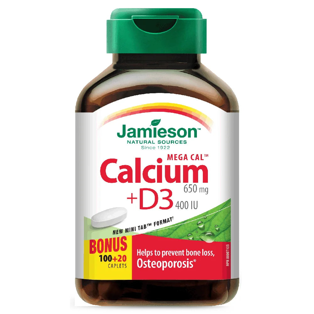 Jamieson Mega Calcium + Vitamin D3 650mg Tablet 120