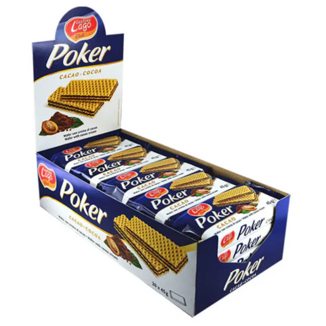 Lago Poker Wafer Cocoa Sugar-Free 20 Pieces