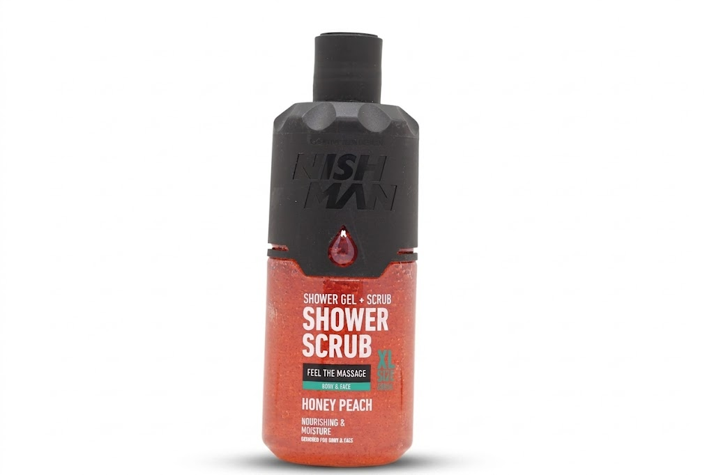 Nish Man Honey Peach Shower Gel & Scrub 480ml