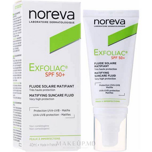 Noreva Exfoliac SPF50+ Matifying Suncare Fluid 40ml