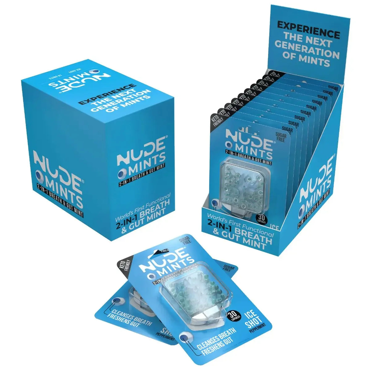 Nude Mints Peppermint 30 Capsules Box Of 10