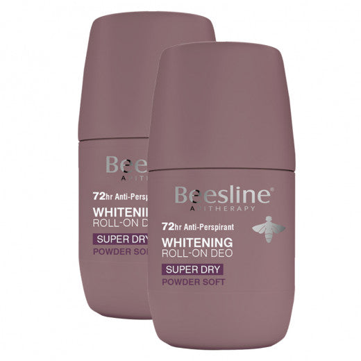 Offer Beesline Powder Soft Deo Roll On 50ml 2 Pcs