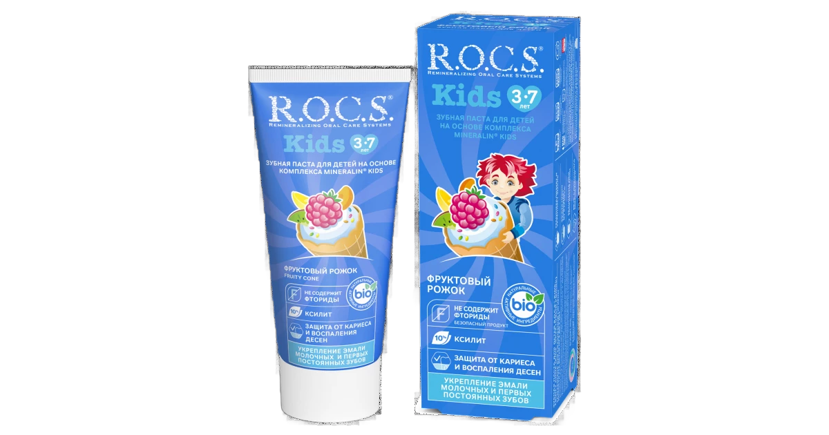 R.O.C.S Kids 3-7Y Toothpaste Fruity Cone 45g
