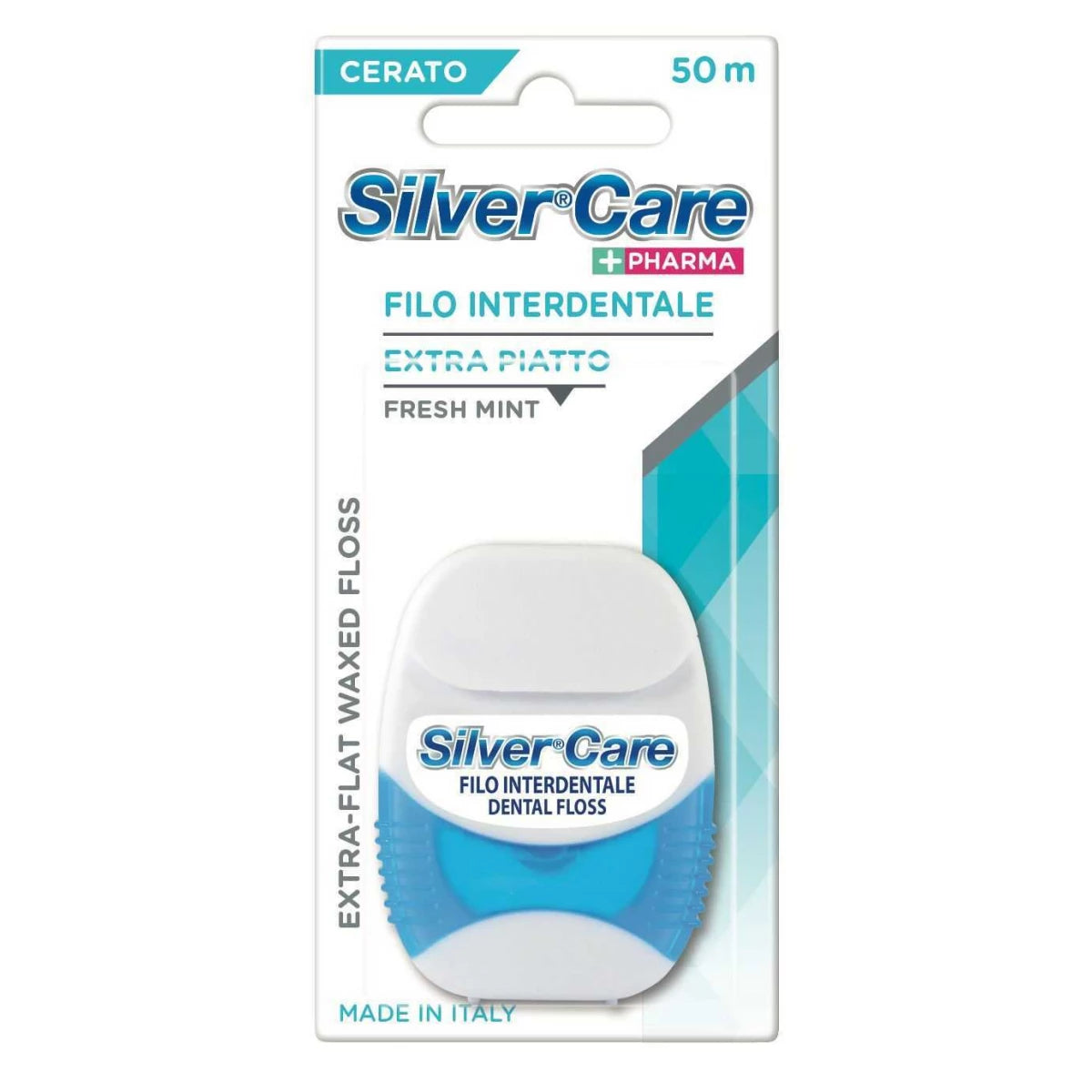 Silver Care Dental Floss Waxed Fresh Mint 50m