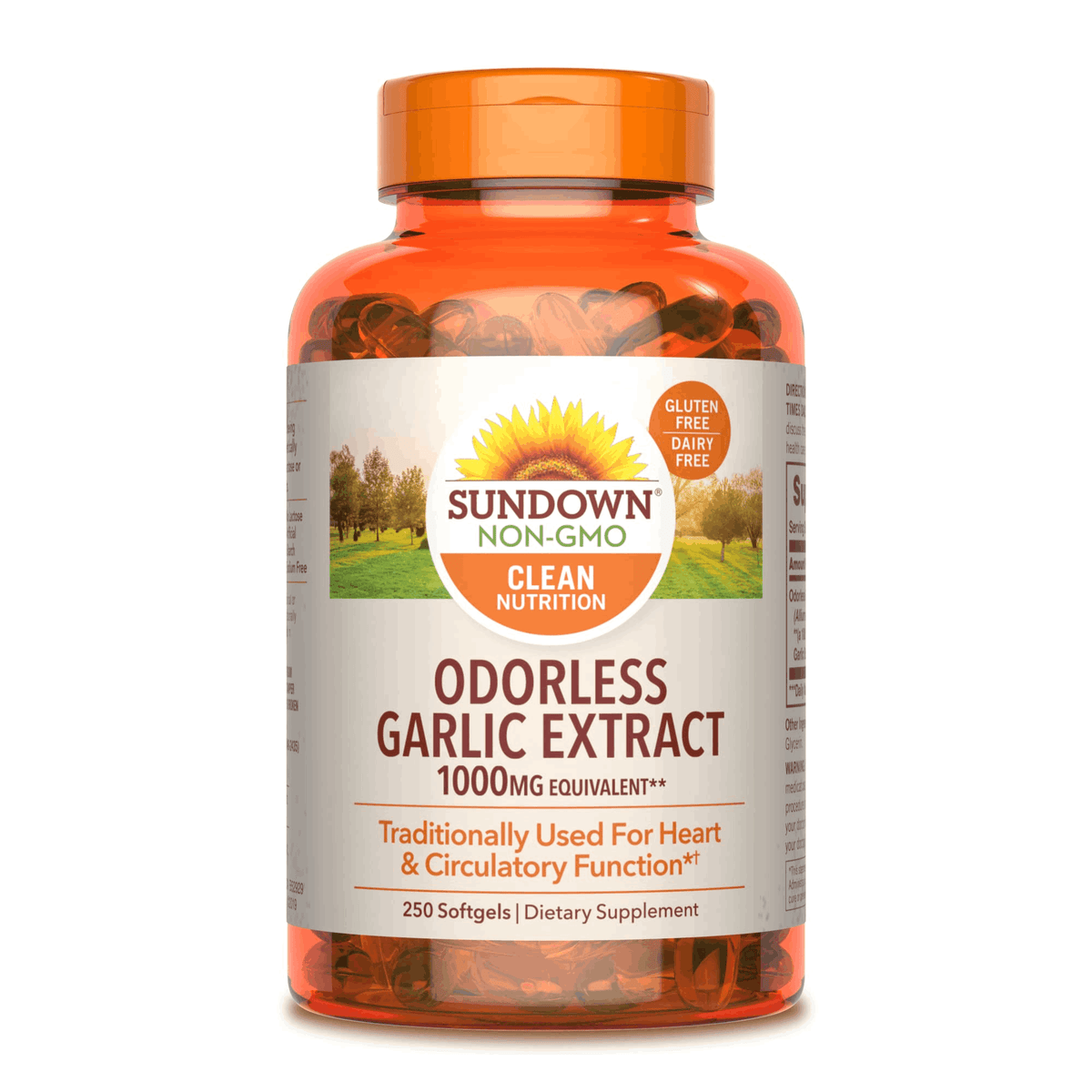 Sundown Odorless Garlic 1000mg 250 Capsules
