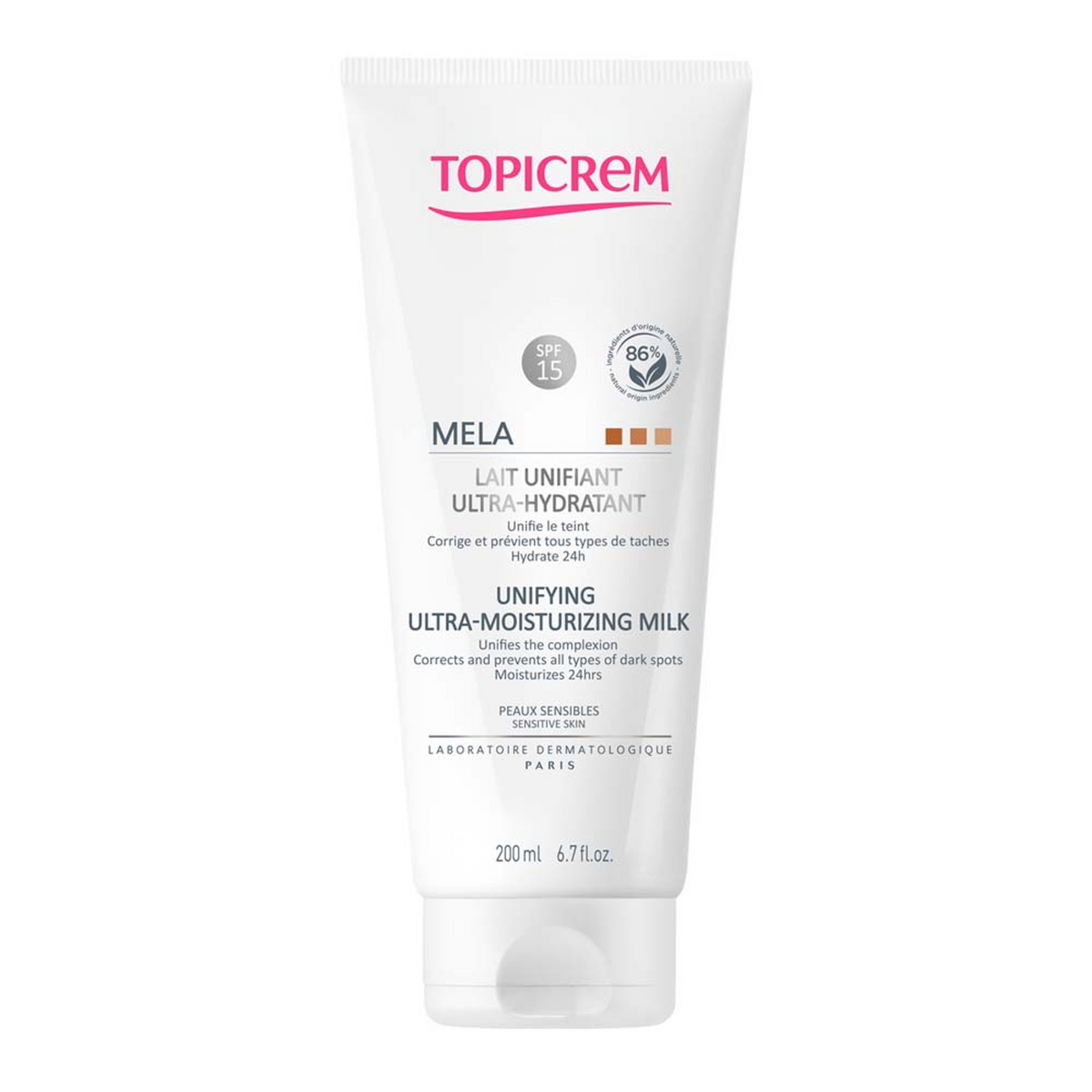 Topicrem Mela Unifying SPF15 Ultra-Moisturizing Milk 200ml