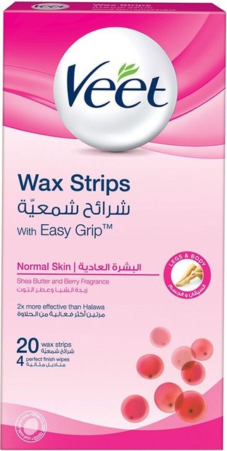 Veet Legs & Body Wax Strips For Normal Skin 20 Pcs