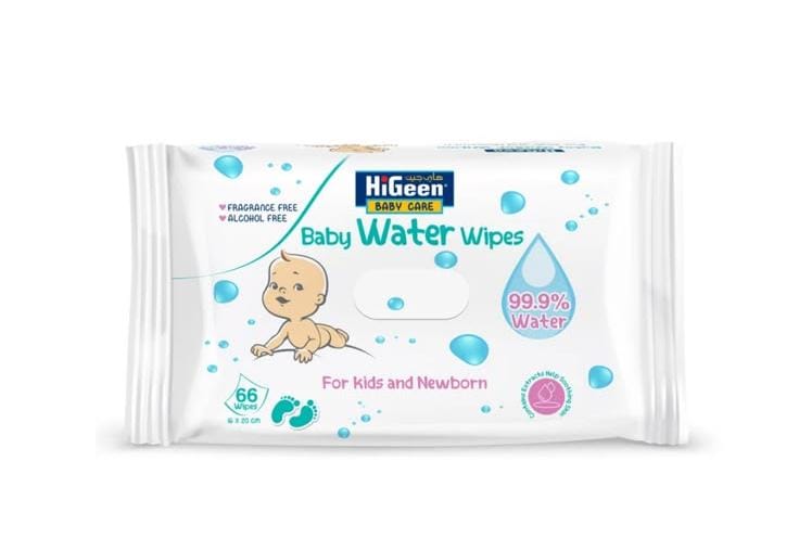 Higeen Baby Water Wipes 99.9% 66 Wipe