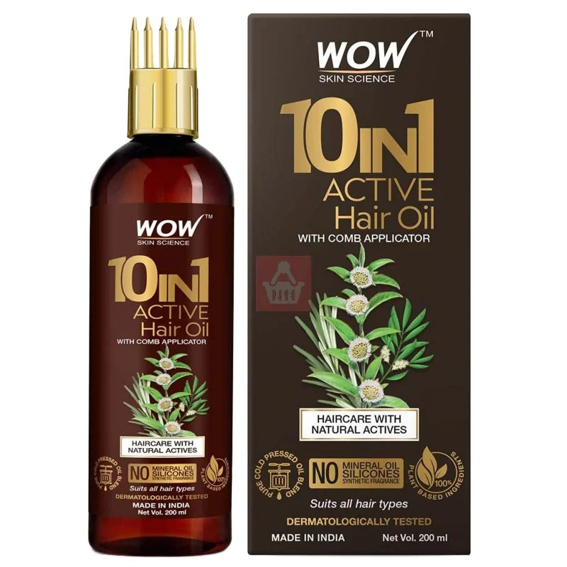 Wow Skin Science 10 In 1 Active Hair Oil With Comb 200ml