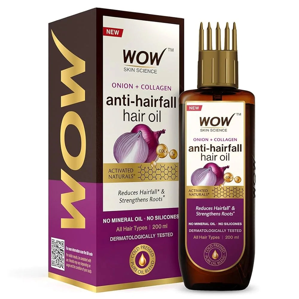 Wow Skin Science Red Onion Black Seed Hair Oil With Comb 200ml