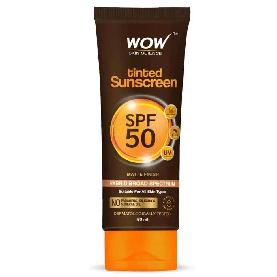Wow Skin Science Tinted Sunscreen SPF50 Matte Cream 80ml