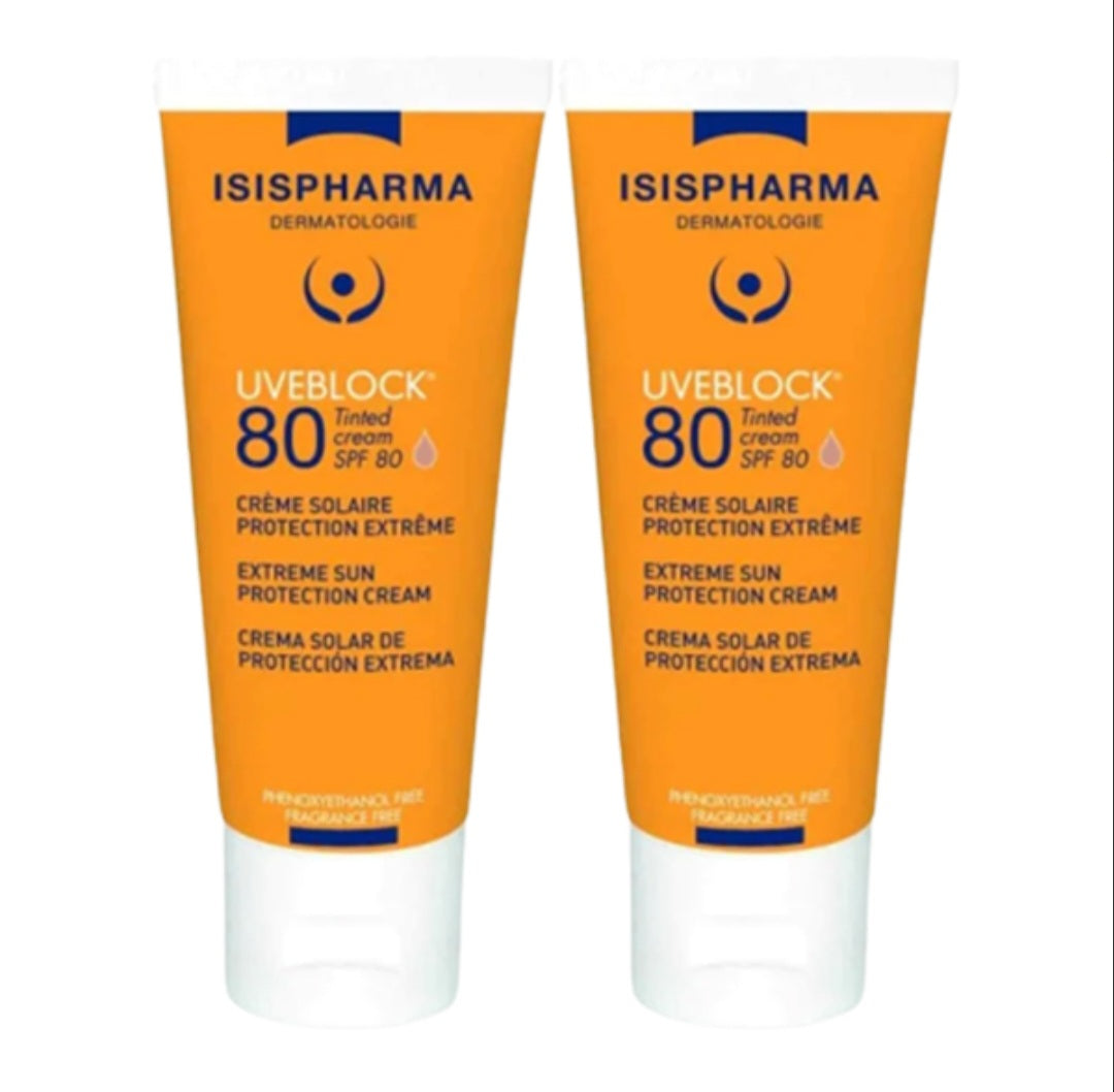 Offer Isis Uve Sunblock SPF 80 Tinted Cream 40ml, 2 Pcs Offer